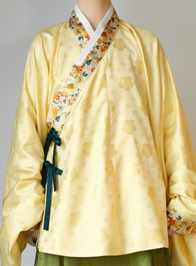 【好狮发生交领】短袄帝尧汉服原创明制汉服黄色