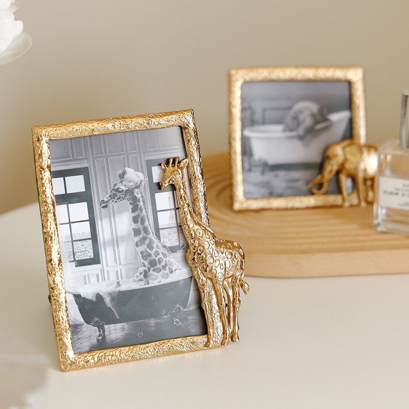 轻奢相框摆台长方形金属装饰美式