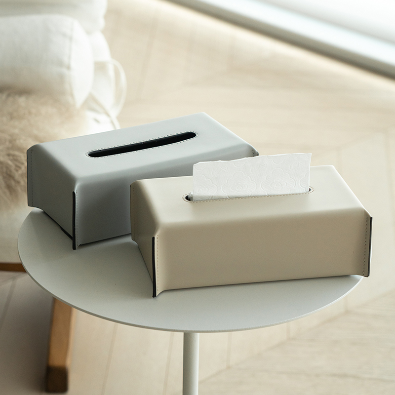 赫本家现代简约轻奢风纸巾盒桌面客厅餐巾纸盒茶几餐桌皮革抽纸盒