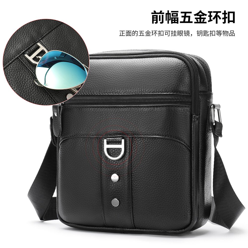 头层牛皮单肩挎包广州精品真皮男包商务通勤单肩办公包斜跨男士
