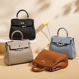 包包新款真皮高品质凯丽包头层牛皮感大容量手提单肩斜挎包