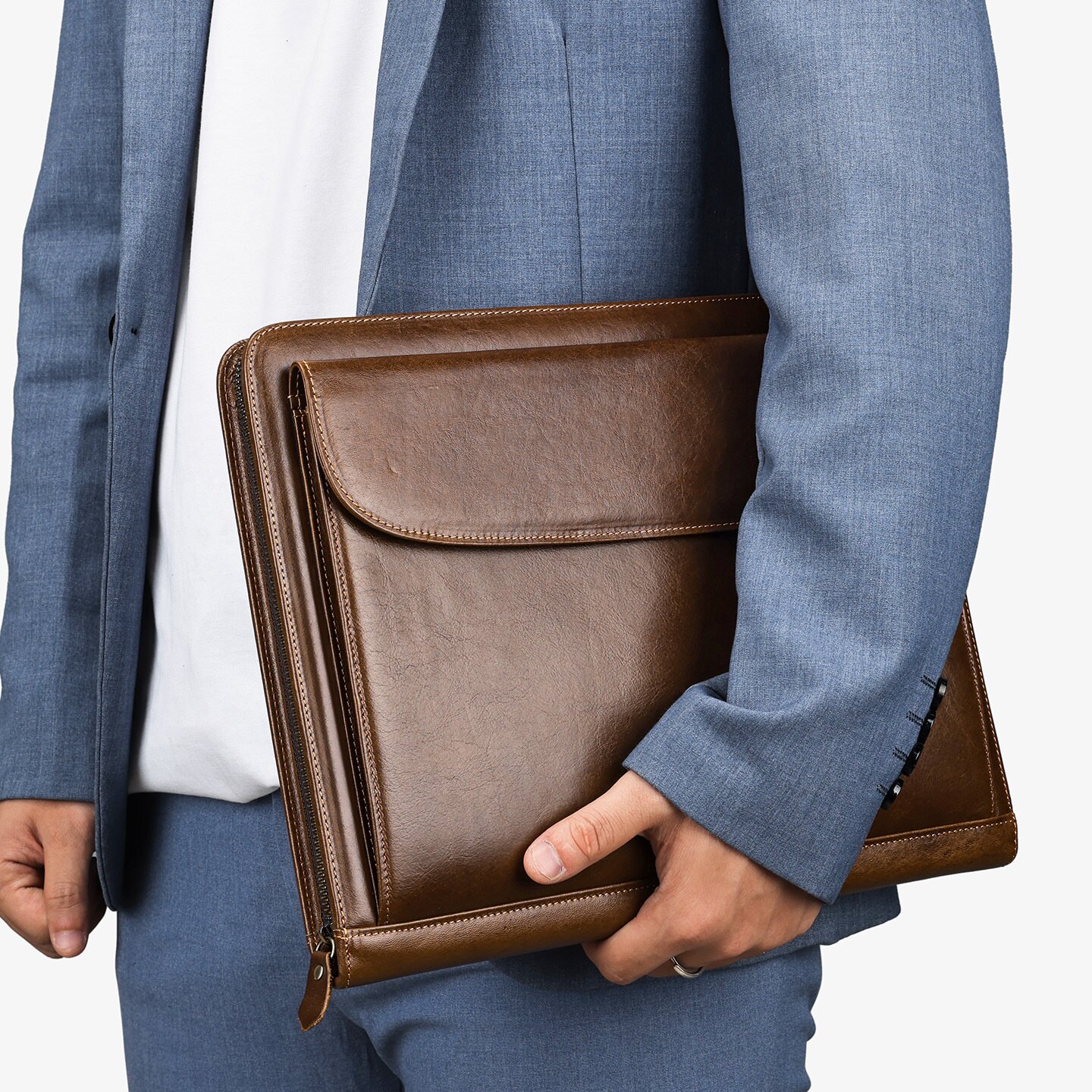 跨境男士真皮手拿包大容量商务文件包皮包男款牛皮正品手抓包