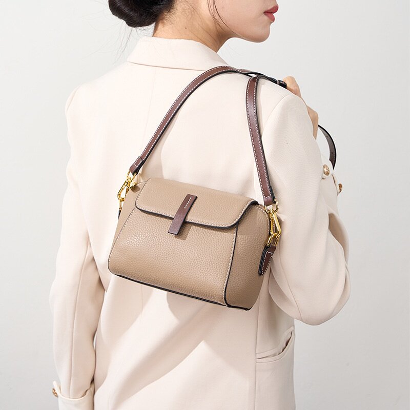 女士真皮单肩包女感百搭白色春夏设计感小众包包女小包斜挎包