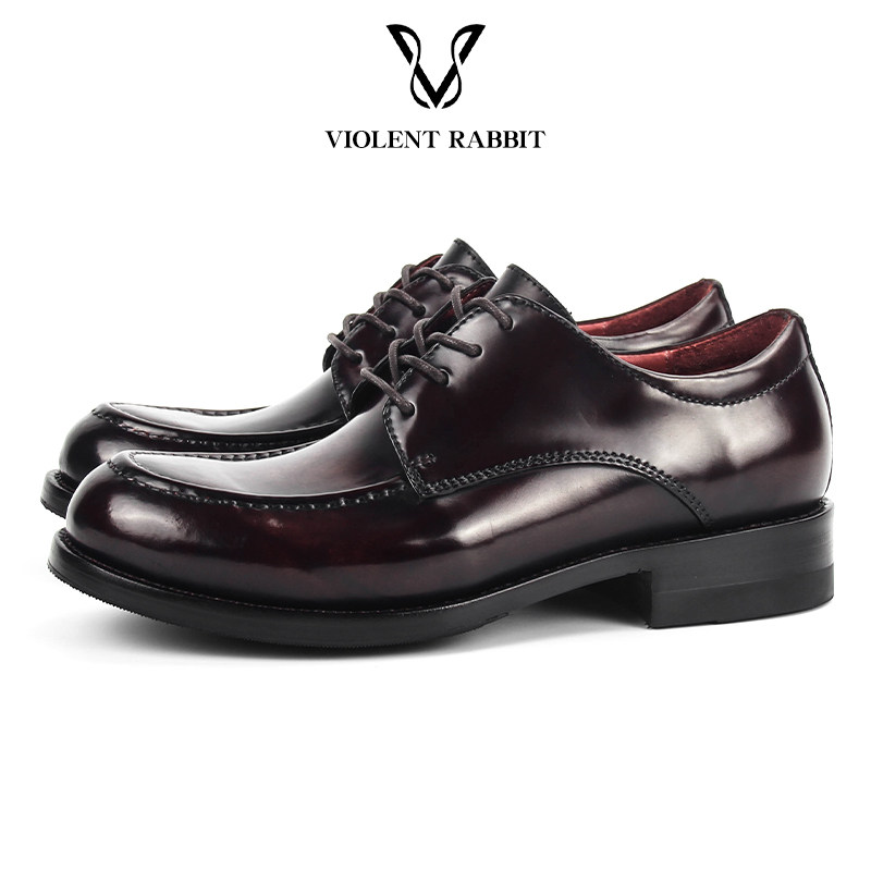 酒红马臀皮固特异U-Tip德比鞋