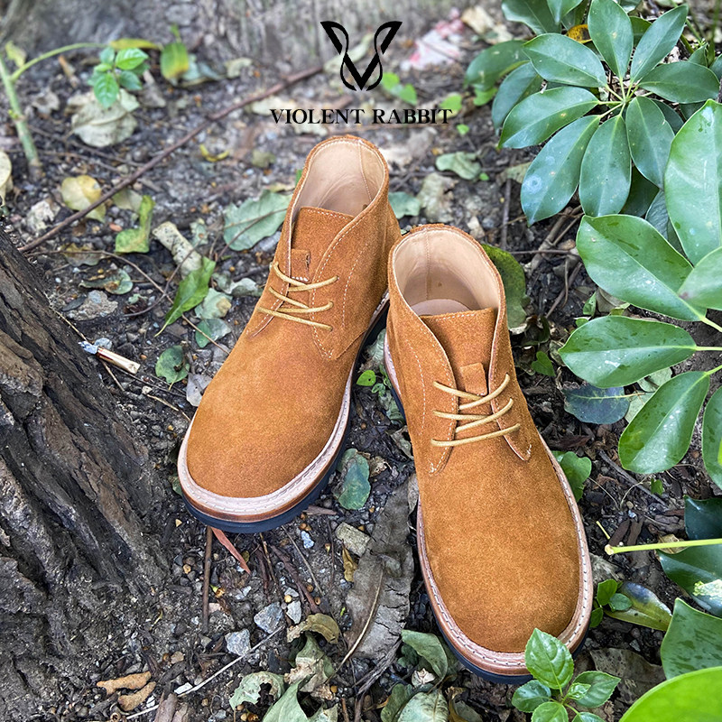 VR兔爷牛反绒沙漠靴男中帮短靴Desert Boots透气舒适皮靴生胶厚底