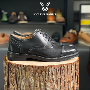 VR兔爷夏季三接头牛津鞋波兰马皮正装商务皮鞋绅士男鞋休闲皮鞋