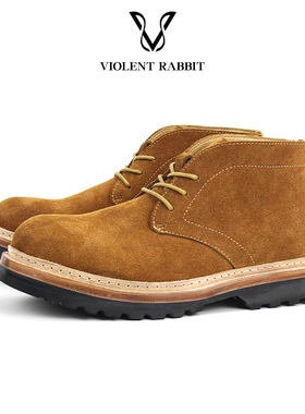 VR兔爷牛反绒沙漠靴男中帮短靴Desert Boots透气舒适皮靴生胶厚底