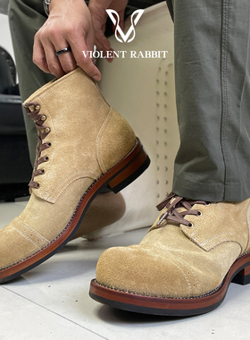 VR兔爷V105伞兵靴CFS反绒皮工装靴高帮handwelted固特异非julian