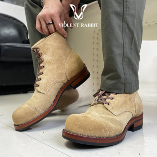 VR兔爷V105伞兵靴CFS反绒皮工装靴高帮handwelted固特异非julian