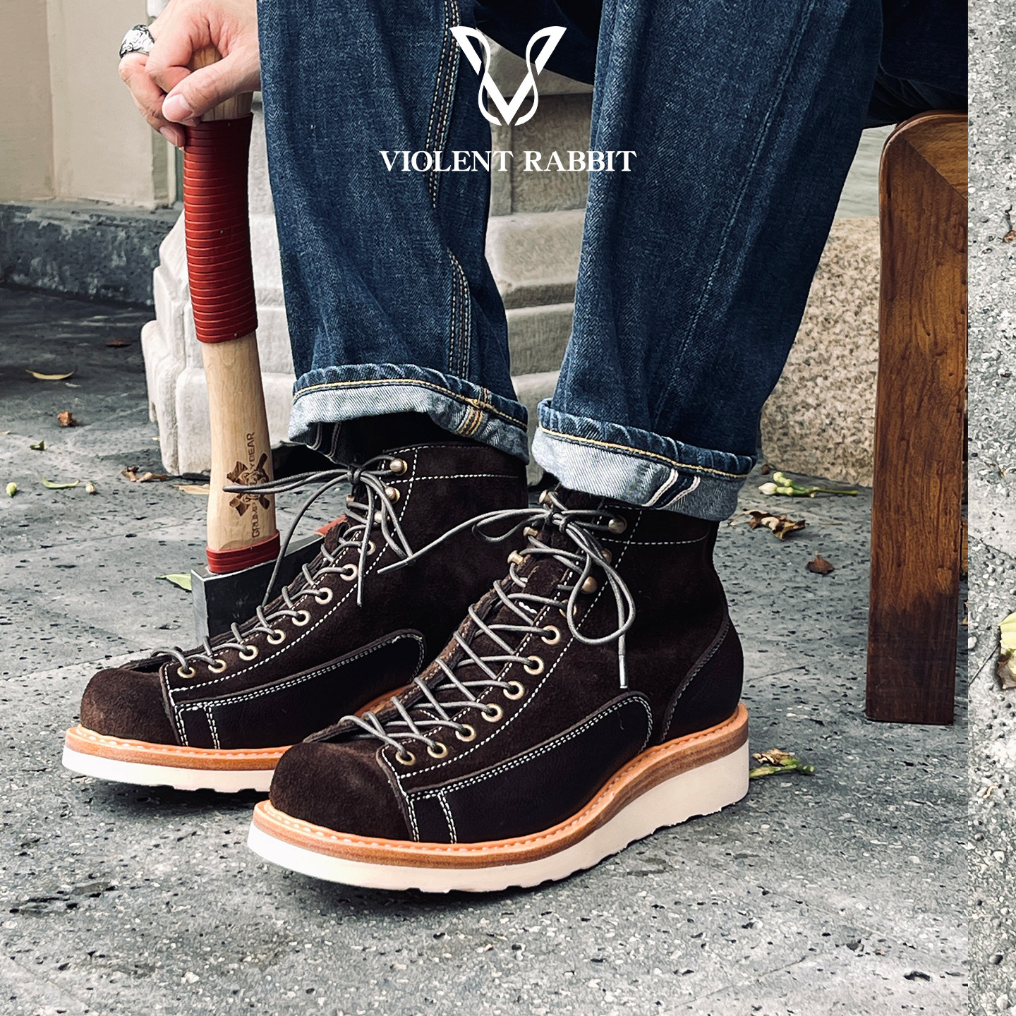 KUDU羚羊皮！短脸猴靴手工固特异