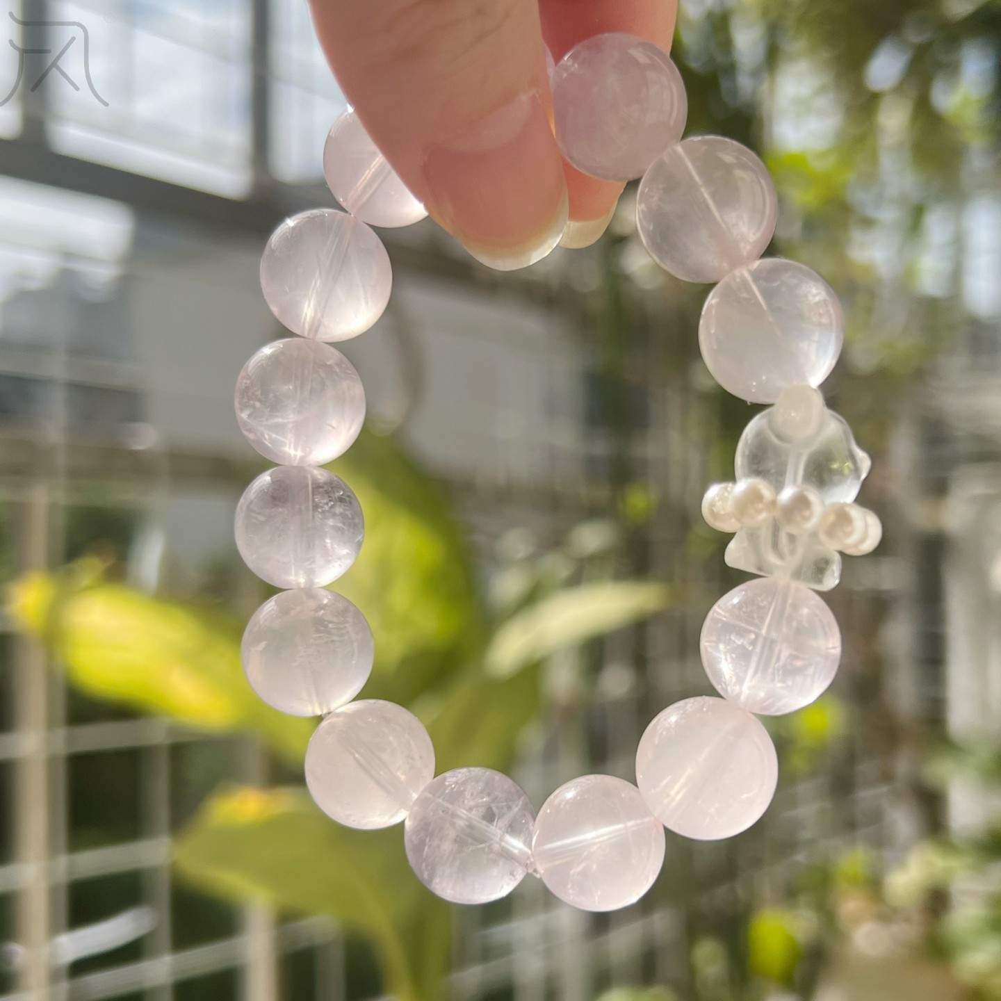 粉水晶小熊水晶手串手链半宝晶石