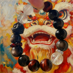 天然醒狮银曜石石榴石红虎眼白阿塞水晶手链招财送礼情侣 如意