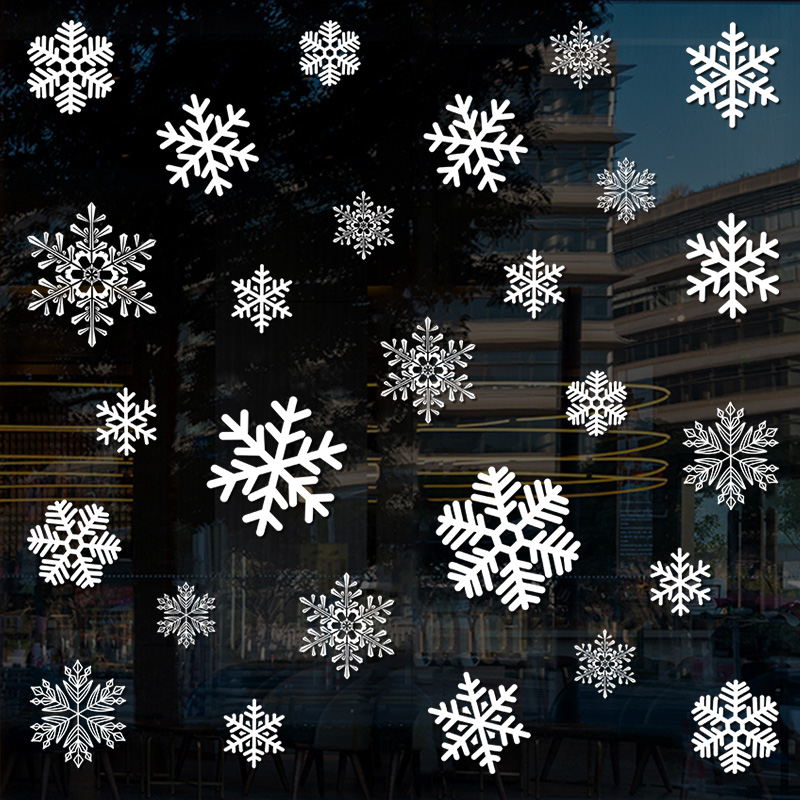 圣诞节装饰品雪花静电贴场景布置