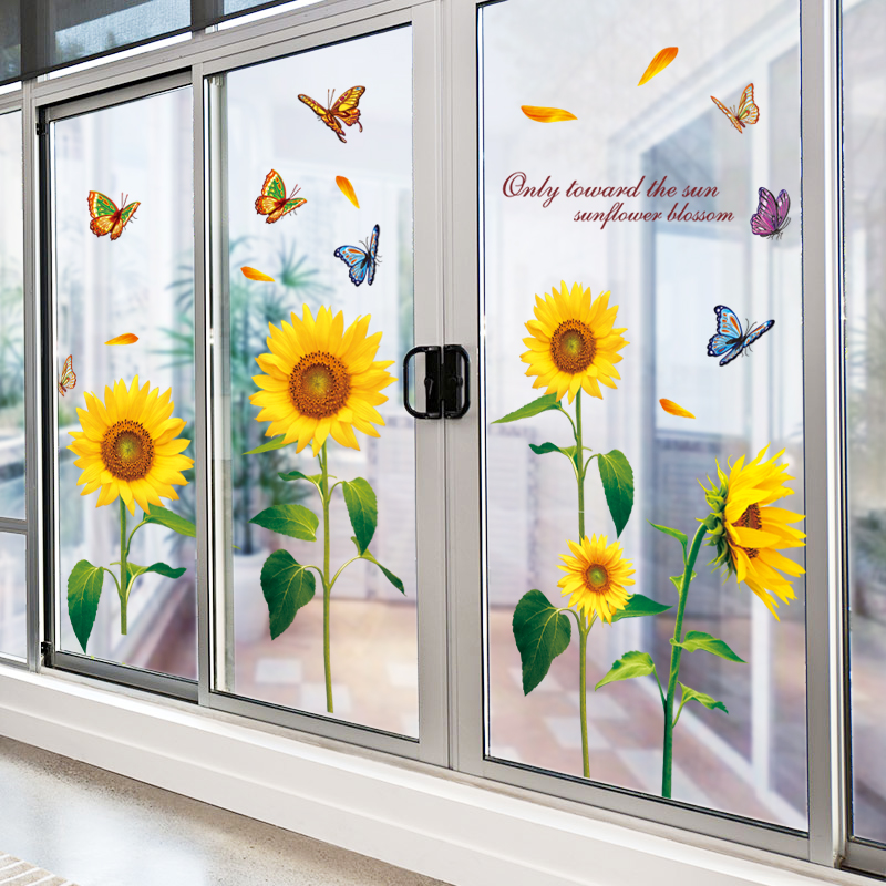 3d立体墙贴画阳台窗户玻璃门贴纸