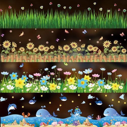 自粘客厅踢脚线墙贴pvc卧室墙纸