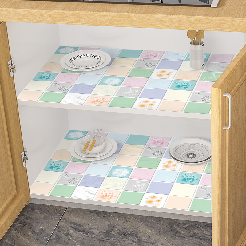 厨房柜子橱柜抽屉贴纸贴膜防潮垫