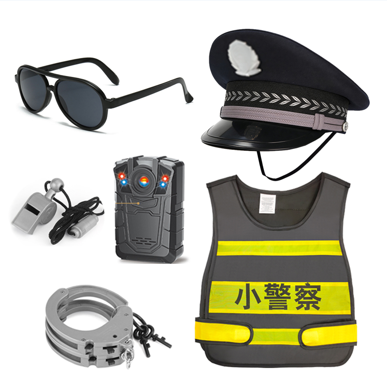 儿童警察大盖帽马甲套装