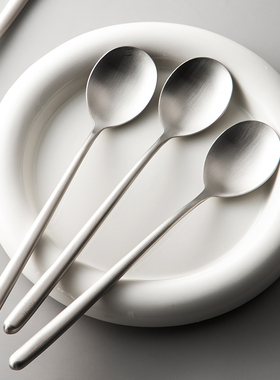 米立风物韩式饭勺高颜值ins风长柄勺家用干饭勺汤勺304不锈钢勺子