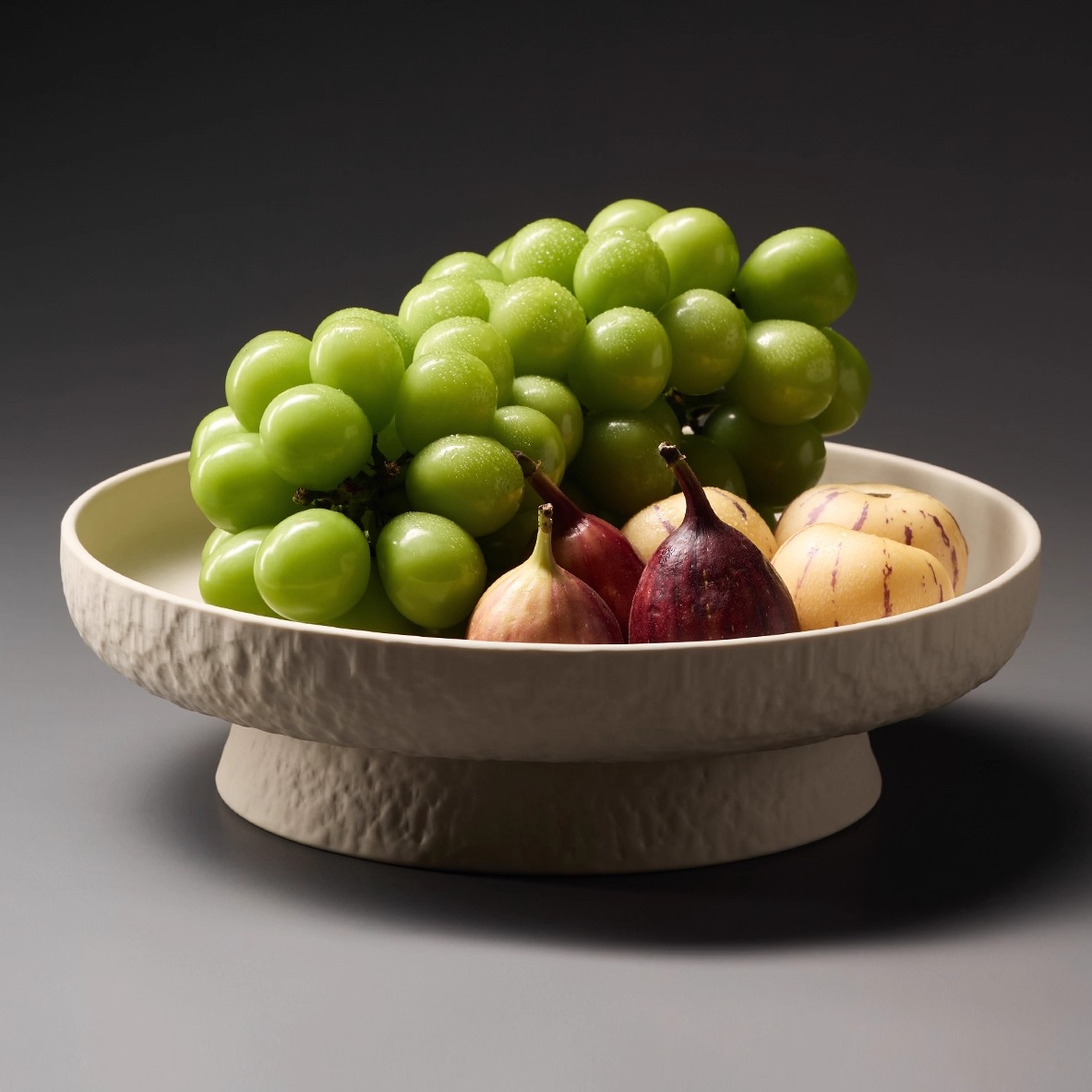 米立风物陶瓷高脚水果盘