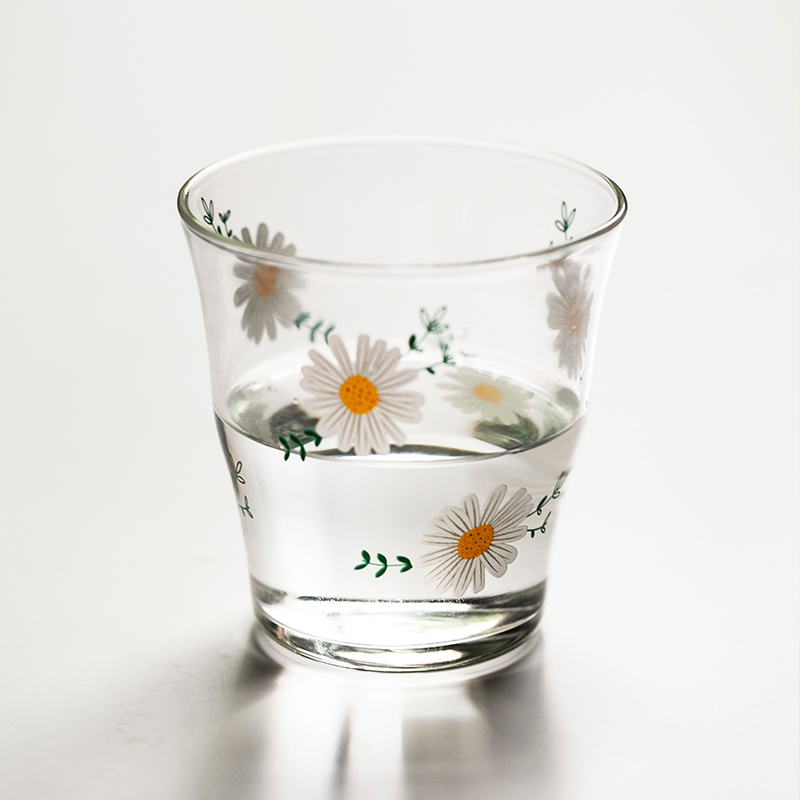 米立风物创意小雏菊杯子女可爱少女玻璃杯ins风大容量高硼硅水杯