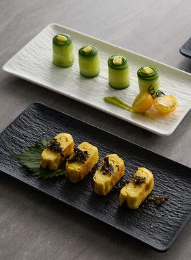 米立风物高级感长方形盘子创意凉菜盘家用寿司盘商用酒店陶瓷餐盘