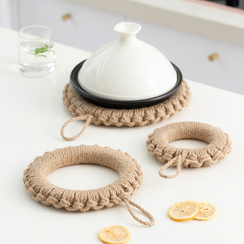 米立风物日式手工草编耐高温锅垫