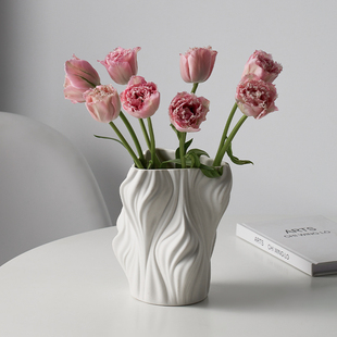 米立风物陶瓷花瓶餐桌摆件高级感客厅居家现代简约鲜花插花花器