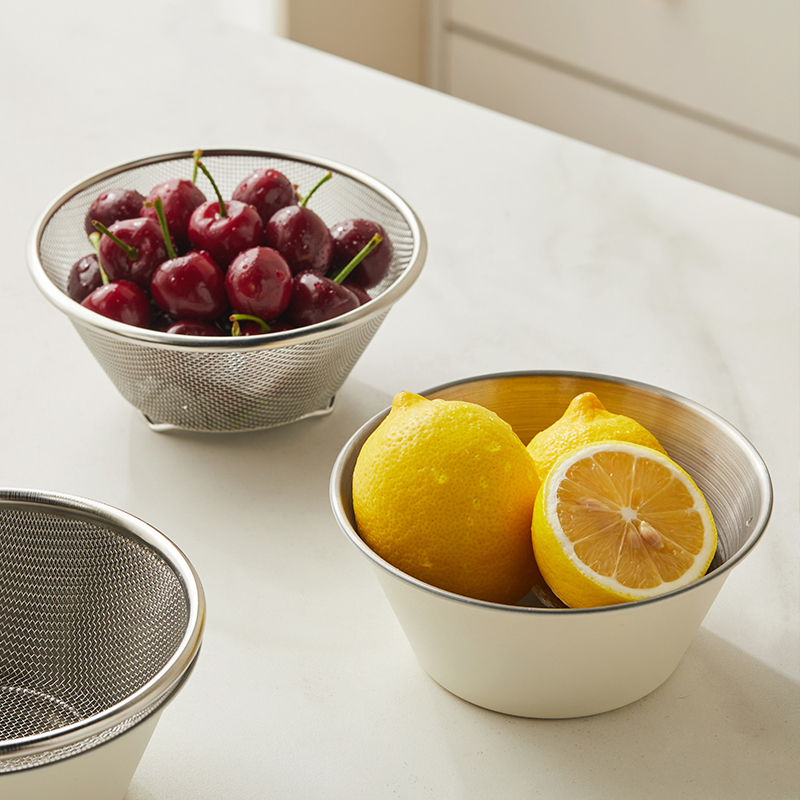 双层不锈钢蔬菜水果碗