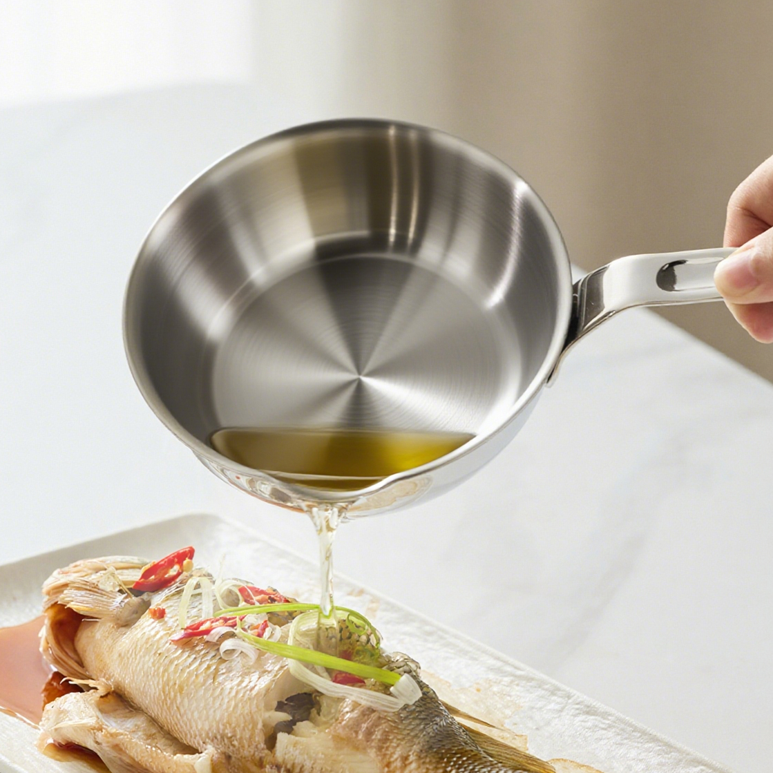 米立风物316不锈钢平底锅