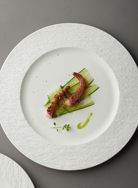 米立风物白色陶瓷盘子菜盘家用餐具西餐牛排餐盘高级感轻奢平盘