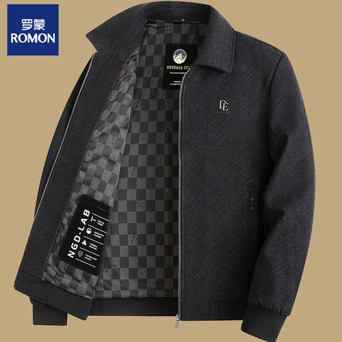 罗梦立领翻领春秋冬宽松夹克
