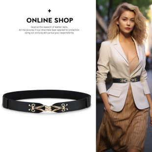 腰封女秋冬真皮头层牛皮黑色宽皮带装饰配毛衣半身裙大衣时尚腰带