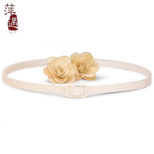 知性美！白色真皮腰带简约百搭