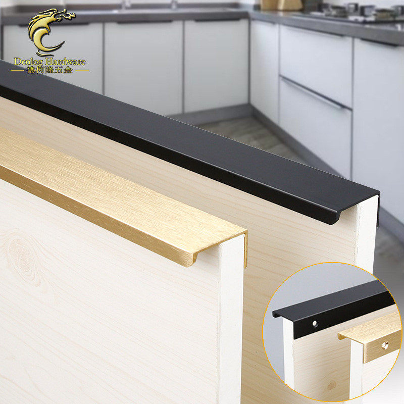 【优惠价】现代衣柜橱柜门嵌入式暗藏拉手黑色拉丝铝合金加长封边,基础建材,小拉手,淘宝优惠券,粉丝福利购,淘宝优惠卷