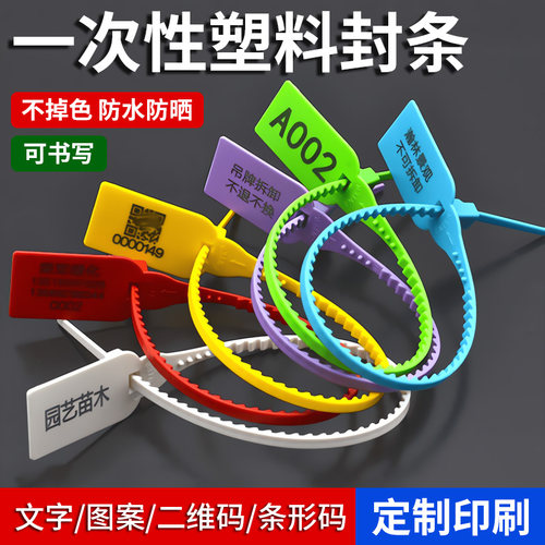 一次性塑料封条防盗扣鞋服箱包吊牌挂签电缆标识牌扎带标签牌定制
