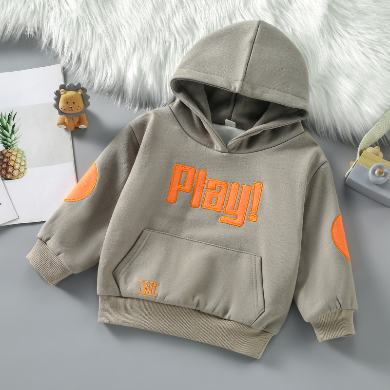 男女童潮牌套头连帽卫衣春秋