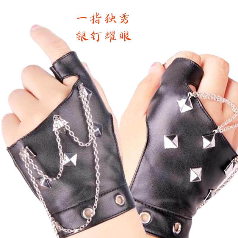 手套鐵鏈朋克男半指霹靂街舞