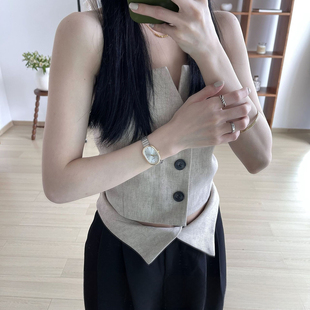 手表女款 上班族ins风轻奢小众高级感小表盘考试气质女士腕表学生