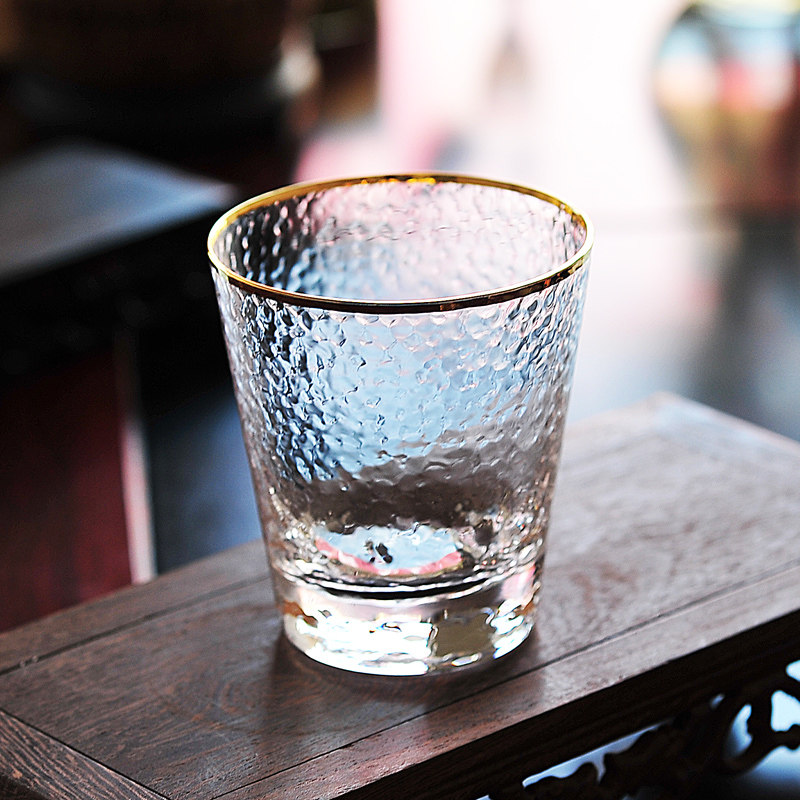 锤目纹咖啡店韩国ins玻璃水杯