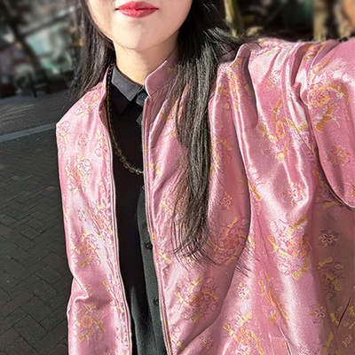 画子行山水《增明》国粹蜀锦异色洒古典洋气轻中式夹蚕丝棉服轻暖