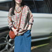 原创非遗减龄宋锦双面异色圆领大气上衣 画子行山水 有凤来仪