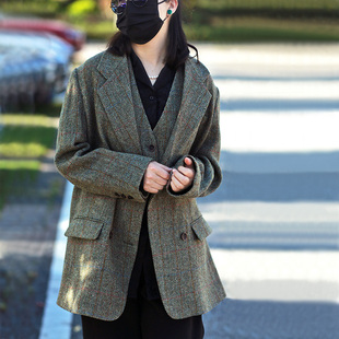 怀旧主义者 画子行山水英国哈里斯Harris Tweed艺术羊毛西服外