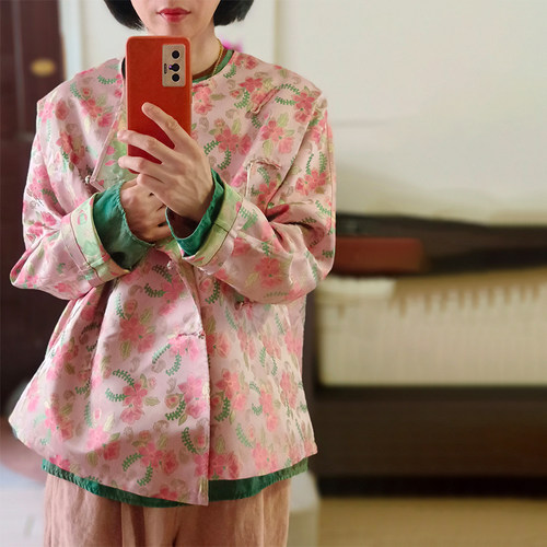 画子行山水日常宋锦古典旗袍