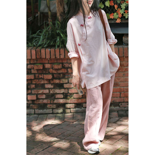 画子行山水《曼妙》上布近江晒日本晒手工梅花扣自由中西合璧洒脱