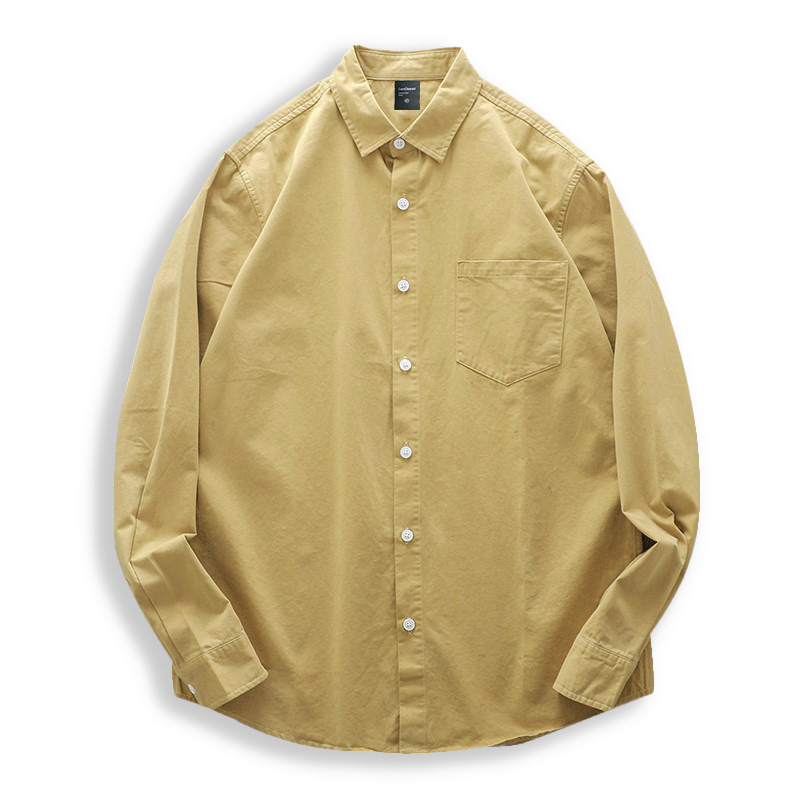 宽松高级感纯棉翻领衬衣外套