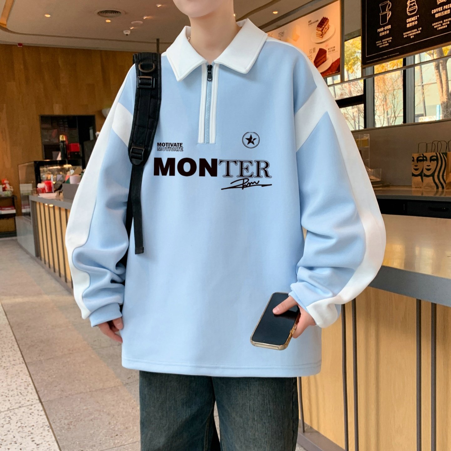 13青少年潮流卫衣POLO衫男孩春季12初中学生15岁大童帅气长袖T恤