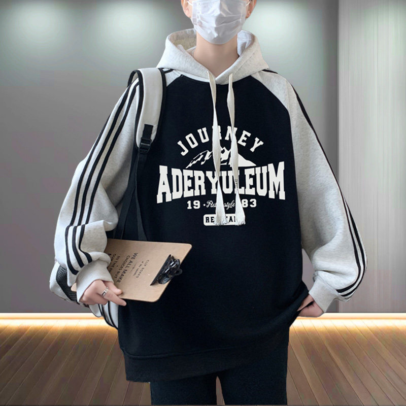 春秋季13潮流连帽卫衣男孩14初中学生15岁青少年帅气大童长袖T恤