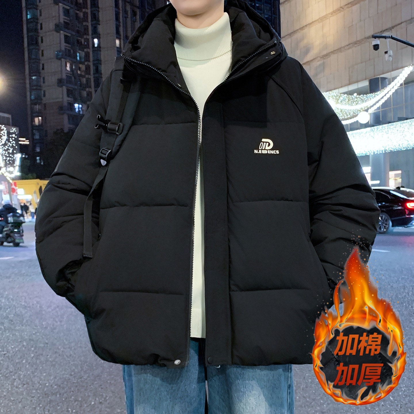 青少年加厚羽绒棉服外套宽松棉衣