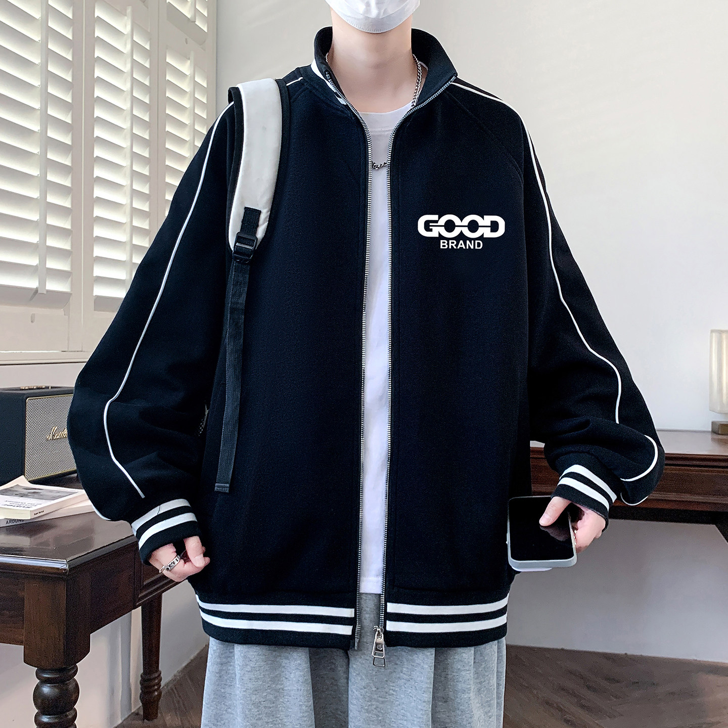 春秋季13青少年卫衣开衫12岁男孩15初中学生14大童运动棒球服外套