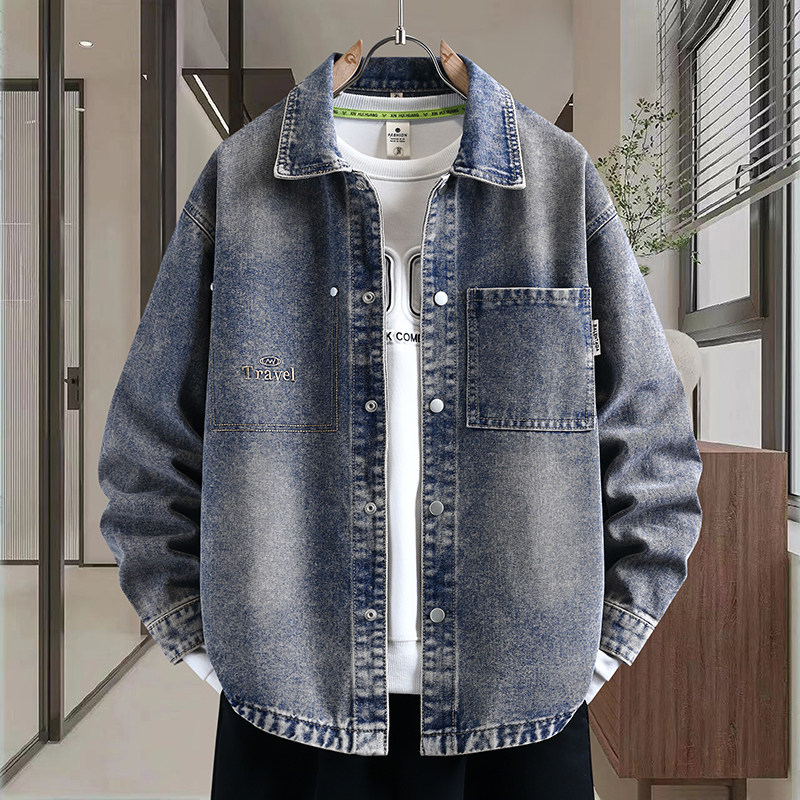 春秋季12潮流帅气牛子衣13岁男孩学生15大童青少年14牛仔夹克外套